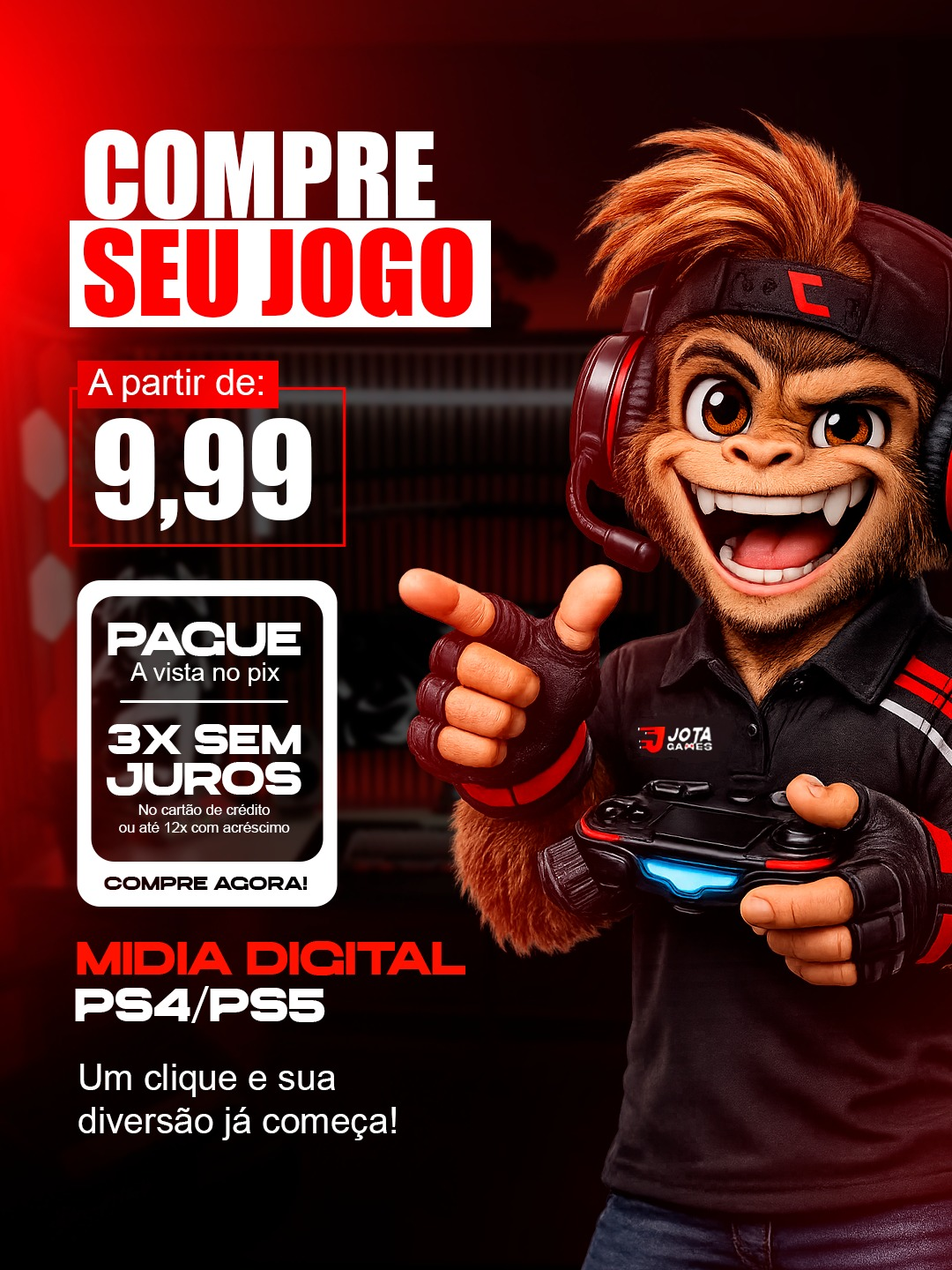 Arte promocional para loja de jogos
