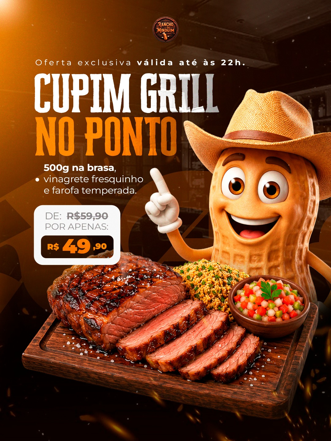 Arte promocional para restaurante Rancho Minduim